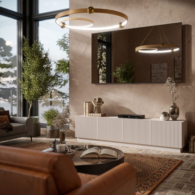 Cama LIVERTI TV cabinet 200x42x48 cashmere - imagine 3