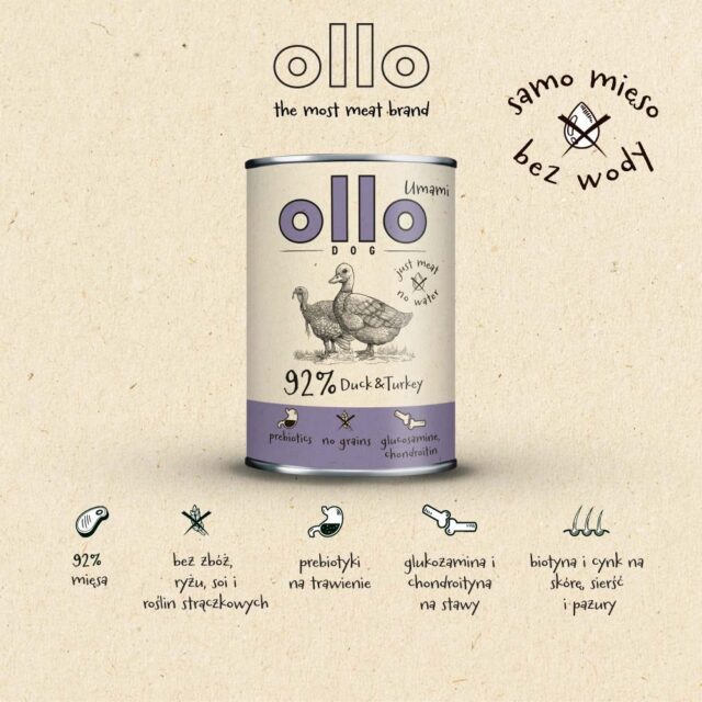 OLLO Umami Duck and turkey - wet dog food - 850g - imagine 3