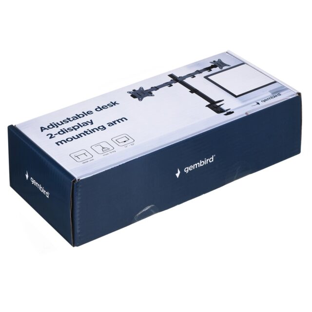 Gembird MA-D2-01 monitor mount / stand 81.3 cm (32 ) Desk Black - imagine 7