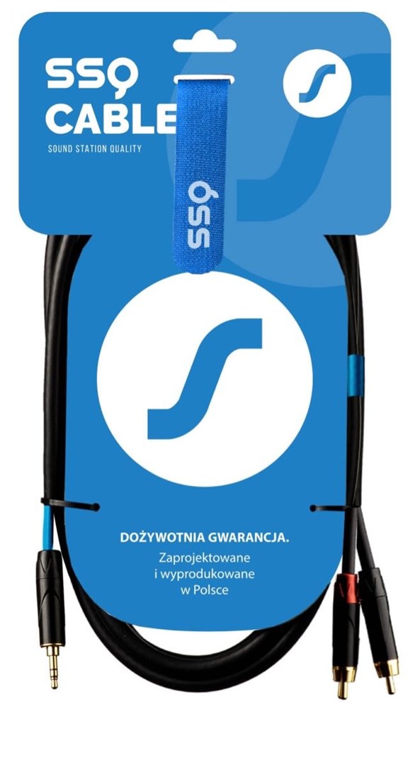 cps-59e912655318b78ec50121499774a144-2026-01-19-01-13-24 SSQ MIJRCA3 SS-1423 Cable Mini Jack Stereo 3 5 mm - 2x RCA 3 m Black - imagine 1