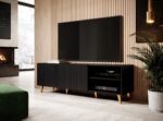 Cama RTV cabinet PAFOS 150x42x52 Black matt - imagine 9