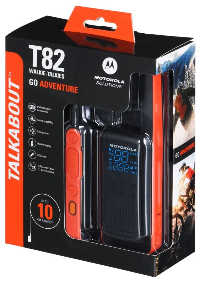 Motorola T82 Twin Pack two-way radio 16 channels Black Orange - imagine 4