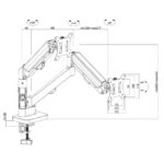 Maclean 2 monitor mount  gas spring  17 -32   2-10kg  black  MC-134 - imagine 8
