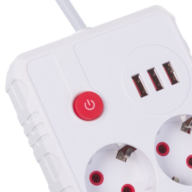MACLEAN POWER STRIP 2 SOCKETS 3XUSB MCE388 W - imagine 5