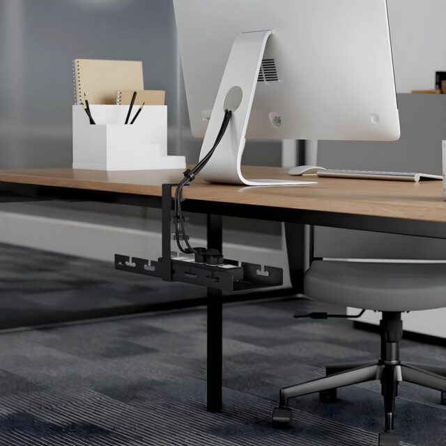 Maclean under-desk cable organizer  max load 5kg  black  MC-105 B - imagine 7