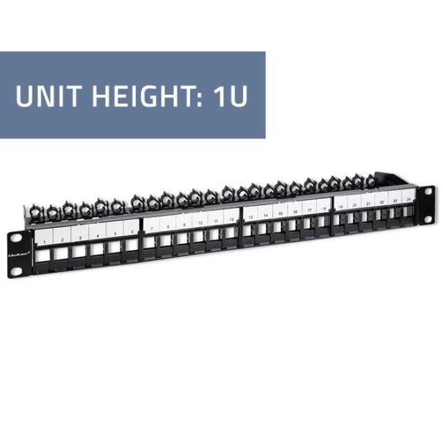 Qoltec 54516 Patch panel for 19'' rack | 24 ports | 1U | UTP | Black - imagine 4