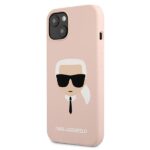 Karl Lagerfeld KLHCP13SSLKHLP iPhone 13mini 5,4" light pink hardcase Silicone Karl`s Head - imagine 2