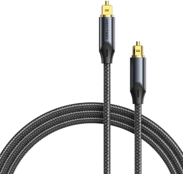 Kabel audio optyczny Vention w oplocie z aluminiowym złączem 5m czarny - imagine 4