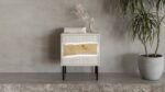Cama Bedside cabinet  2 pcs. INSERTO 50x40x61.5 cashmere + LED - imagine 5