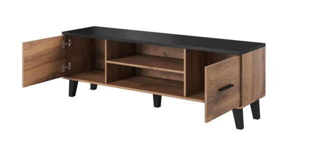 Cama TV stand LOTTA 160 2D2K wotan oak/mat black - imagine 2