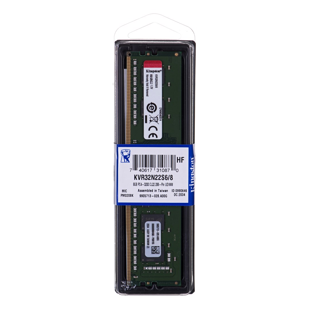 cps-5c34b9fc41df806973ffbd8728c514cf-2026-01-14-18-05-34 Kingston Technology ValueRAM KVR32N22S6/8 memory module 8 GB 1 x 8 GB DDR4 3200 MHz - imagine 1