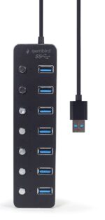 Gembird UHB-U3P7P-01  7-port USB 3.1 (Gen 1) hub with switches  black - imagine 3
