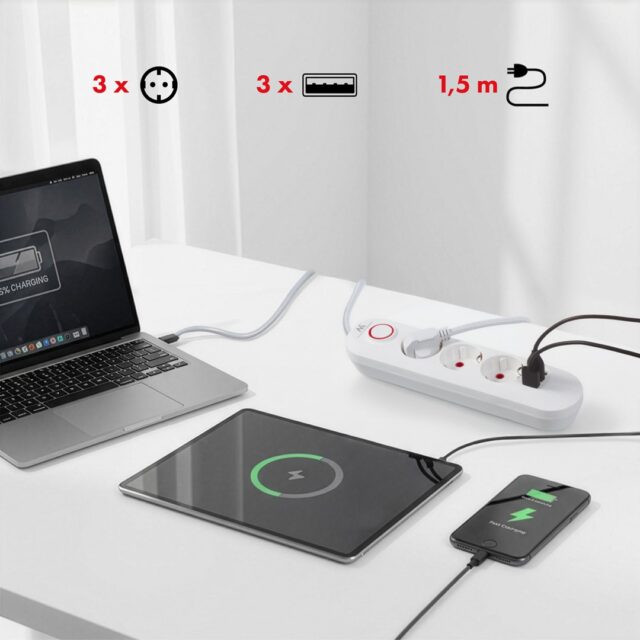 MACLEAN POWER STRIP  3 SOCKET EXTENSION MCE394 W - imagine 10