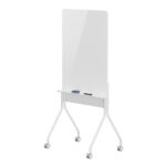 Ergo Office mobile dry erase board  vertical orientation  white  single sided  with shelf  board dimensions 1190x790mm  ER-305 - imagine 3