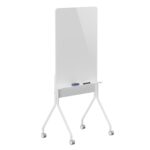 Ergo Office mobile dry erase board  vertical orientation  white  single sided  with shelf  board dimensions 1190x790mm  ER-305