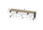 Cama RTV stand LOTTA 180cm white + sonoma oak - imagine 4