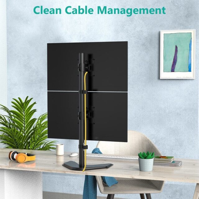 Techly ICA-LCD 2520V monitor mount / stand 68.6 cm (27 ) Desk Black - imagine 8