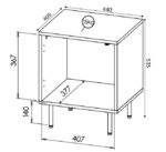 HOLE bedside table 2 pcs. 44x40.5x53.5 cm white matt - imagine 4