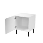 Bedside table 2 pcs. JUNGLE 53.5x40.5x44 white matt + black legs - imagine 2