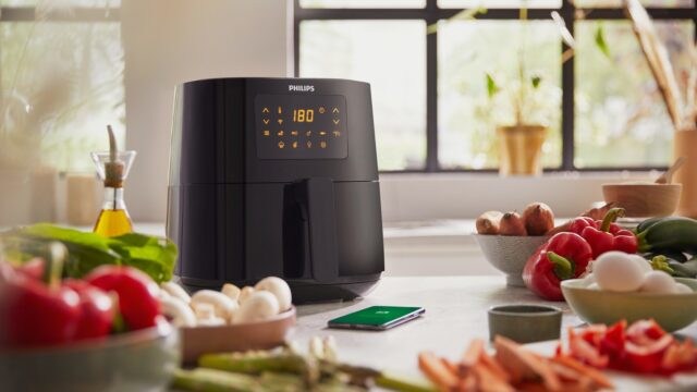 Philips 5000 series HD9255/30 fryer Single 4.1 L Stand-alone 1400 W Hot air fryer Gold  White - imagine 3