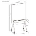 Ergo Office mobile dry erase board  vertical orientation  white  single sided  with shelf  board dimensions 1190x790mm  ER-305 - imagine 6