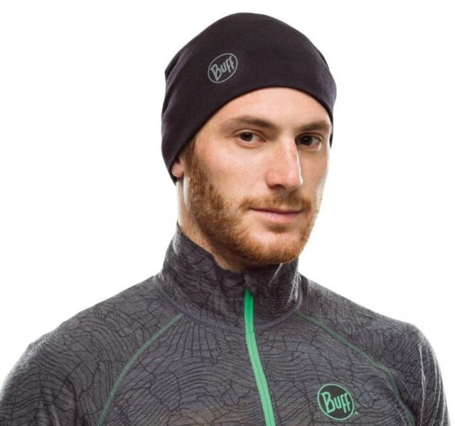 BUFF MERINO MIDWEIGHT BEANIE SOLID BLACK Cap. - imagine 4