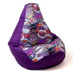 Sako bag pouffe Pear print purple-WOW XXL 140 x 100 cm