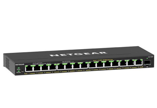 NETGEAR GS316EP-100PES network switch Managed Gigabit Ethernet (10/100/1000) Power over Ethernet (PoE) Black - imagine 5