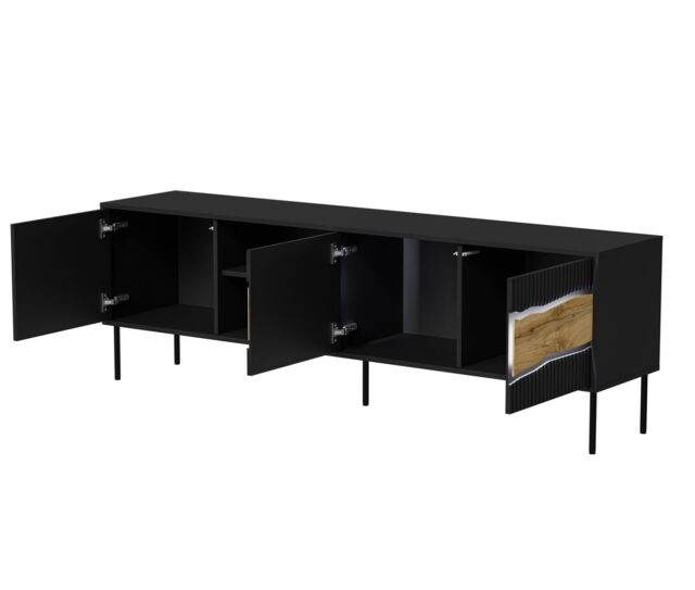 Cama INSERTO 3D1W TV cabinet 190x40x61.5 black + LED - imagine 3