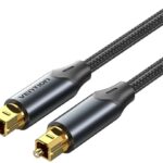 Kabel audio optyczny Vention w oplocie z aluminiowym złączem 5m czarny