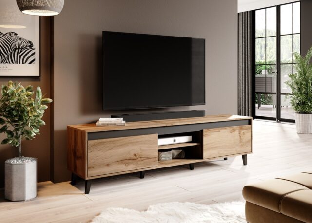 Cama TV stand NORD II 170cm wotan/antracite - imagine 3