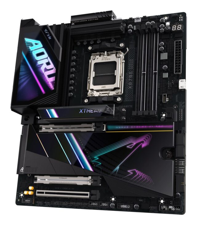 GIGABYTE X870E AORUS XTREME AI TOP Motherboard - Supports AMD Ryzen 9000 Series CPUs  18+2+2 phases VRM  up to 8800MHz DDR5 (OC)  1xPCIe 5.0 M.2 + 3xPCIe 4.0 M.2  WI-FI 7  10GbE LAN  USB 4 - imagine 4
