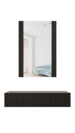Dressing table with mirror PAFOS 80x41.6x100 mat black - imagine 2