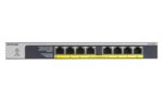 NETGEAR GS108LP Unmanaged Gigabit Ethernet (10/100/1000) Power over Ethernet (PoE) 1U Black  Grey