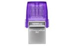 Kingston Technology DataTraveler microDuo 3C USB flash drive 64 GB USB Type-A / USB Type-C 3.2 Gen 1 (3.1 Gen 1) Purple  Stainless steel - imagine 3