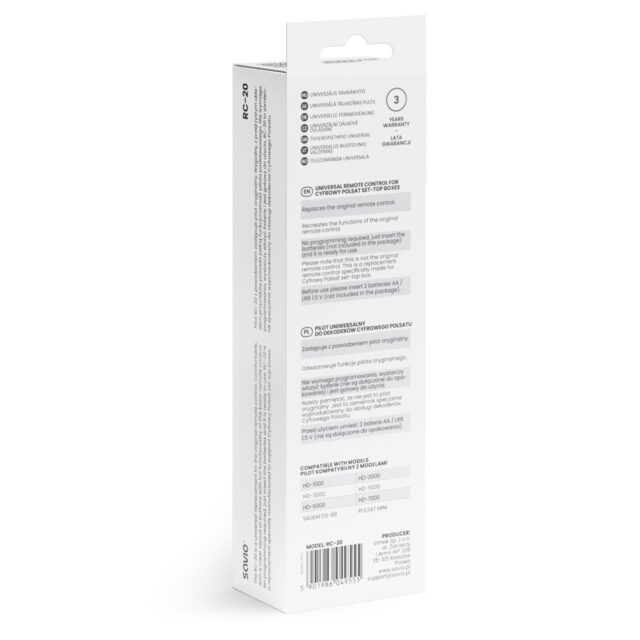 Savio RC-20 remote control IR Wireless DTV  TV Press buttons - imagine 3