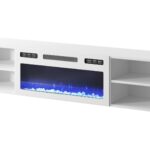 RTV cabinet POLO 180x33x39 white + fireplace white