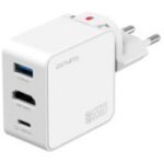 4smarts Flex adapter travel charger Hub 65W GaN USB-C/USB-A/HDMI white