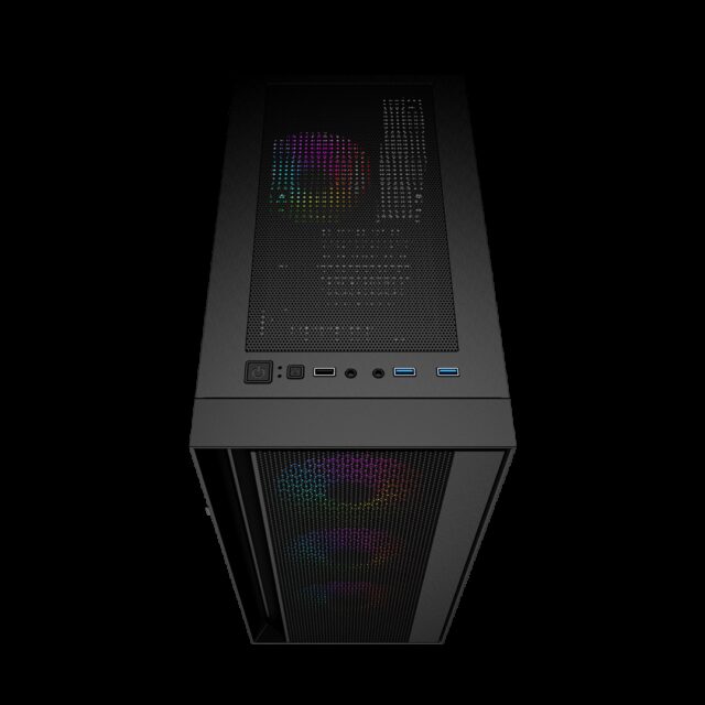 Gembird Fornax 4000 ARGB gaming ATX computer case  Midi Tower  backlight  Black - imagine 4