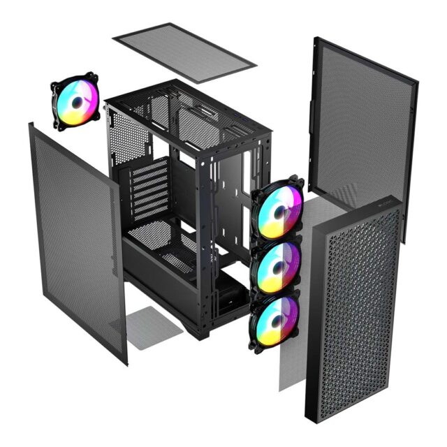 Logic DART PRO ARGB MIDI USB-C PC Case Black - imagine 5