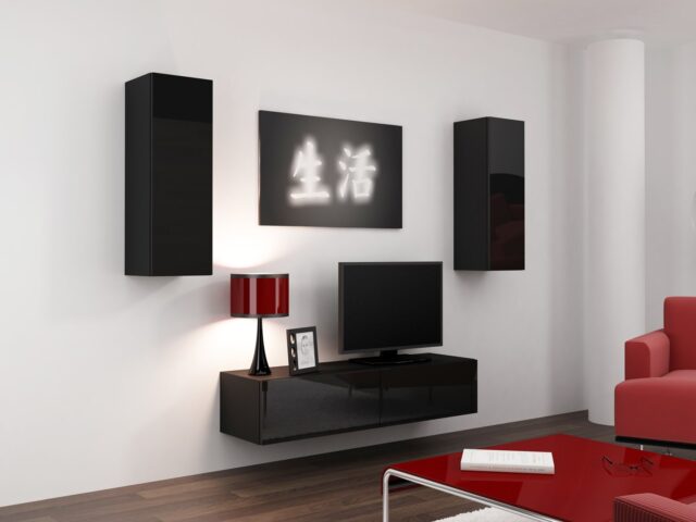 Cama TV stand VIGO 140 30/140/40 black/black gloss - imagine 2