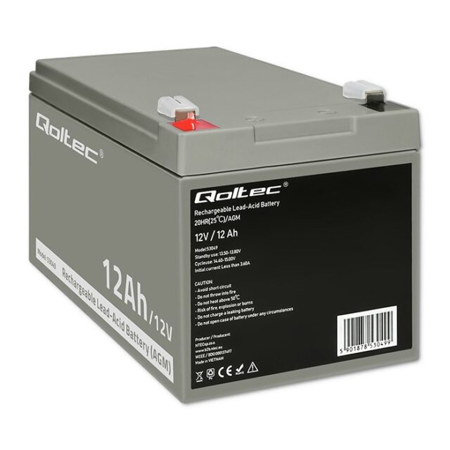 Qoltec 53049 AGM battery | 12V |  12Ah - imagine 8