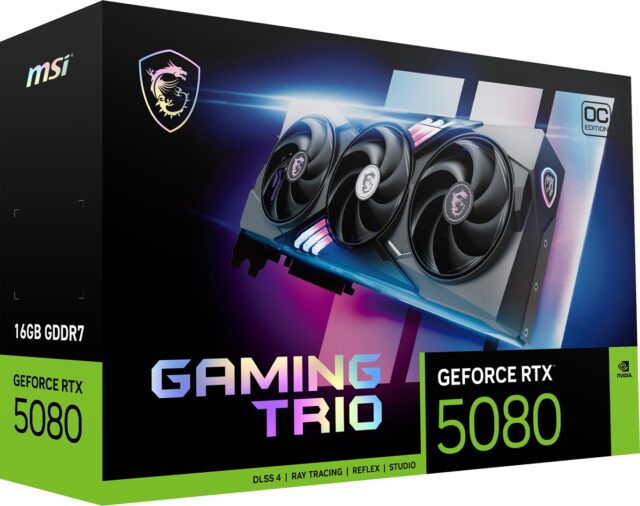 MSI GAMING GEFORCE RTX 5080 16G TRIO OC graphics card NVIDIA 16 GB GDDR7 - imagine 9