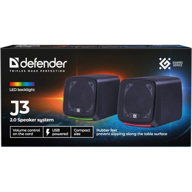 PC Speakers 2.0 DEFENDER J3 2.0 6W LED USB black - imagine 9