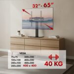 Maclean universal TV stand  for RTV cabinet  stand  max. 40kg  max. VESA 400x400  height and angle adjustment  for 32-65  TV  MC-1240 - imagine 9