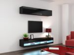 Cama TV stand VIGO NEW 30/140/40 black/black gloss - imagine 3