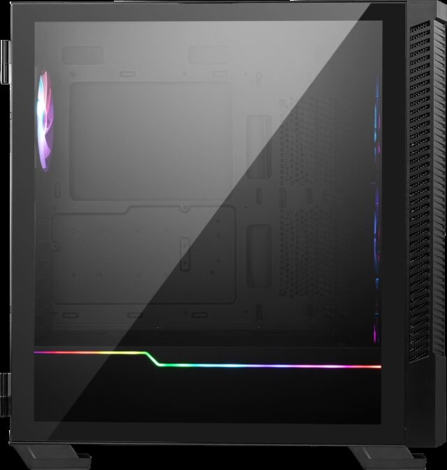 MSI MPG VELOX 100R Mid Tower Gaming Computer Case 'Black  4x 120mm ARGB Fans  1-6 ARGB Hub  ARGB light strip  USB Type-C  Tempered Glass  Center  E-ATX  ATX  mATX  mini-ITX' - imagine 2