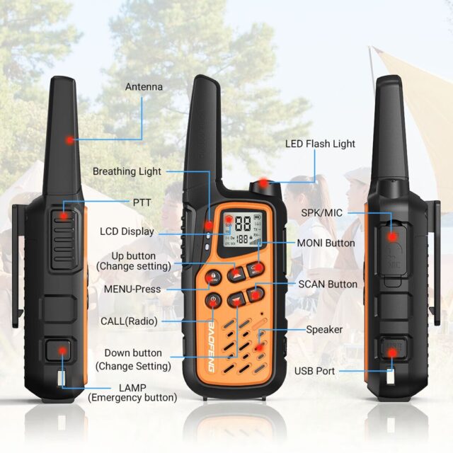 Walkie-Talkie Baofeng BF-T25E Orange  2 pieces - imagine 7