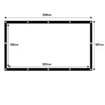 Maclean projection screen  150   330x187cm  25mm 16:9 border  tension hooks  MC-167