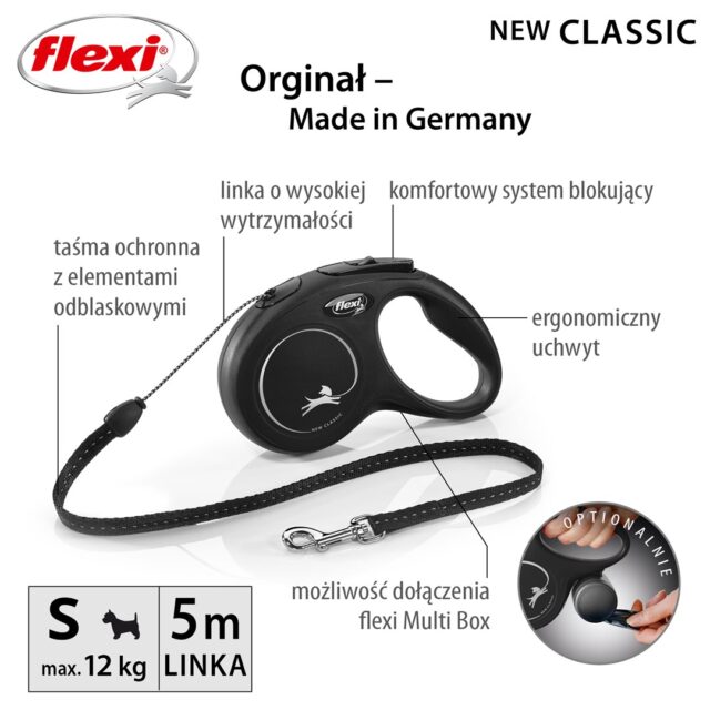 Flexi New CLASSIC 5 m Black Dog Retractable lead - imagine 4